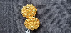 Zilver vergulden keelknopen nieuwstaat 15 gram 2,5 cm diameter .