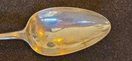 Zilver lepel van Hendrik Overhulsman Amsterdam 1785 22 cm 57 gram.