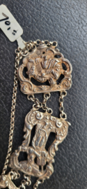 Zilver krabarmb gemaakt van bijbelslot 31 gram 17 cm/3 cm