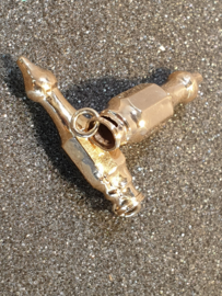 Antiek gouden breinaald doppen klein  3.2 cm ongeveer 1900