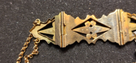 Antiek biedermeier bijbelslot provisioneel vermaakt tot armband met gouden jasseron-collier
