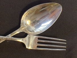 Diner  bestek zilver Huisman Schoonhoven 1938 121 gram 21 cm