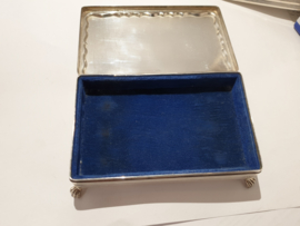 Tabaks-doos vermaak tot lepel doos zilver 1960 Voorburg DJ Aubert