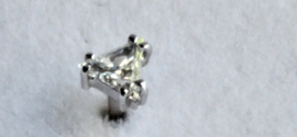 Mooie set triangel geslepen diamanten in witgoud nieuw 0.25 crt.