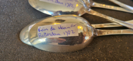 Zilver 6x  van Lois de Haan 1782 nette staat Rotterdam 21 cm 360 gram.