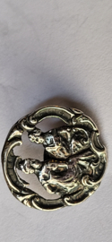 2x antiek klederdracht knopen zilver bijbelse voorstelling