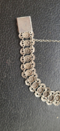 Antiek rouw klederdracht schakel armband zilver Utrecht/gelderland holland.