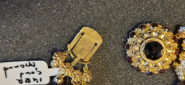Granaat armband met gouden slot topstaat 4 rijen lakbollen 19 cm 3,5/2cm