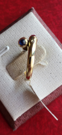 Geel gouden ring met diamant saffier en robijn maat 16 .