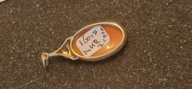 Gouden camee hanger 3,5 bij 1,4 cm bruto 3,3 gram.
