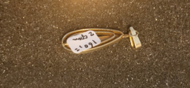 14 kr Gouden hanger met  6mm parel 2,2 gram  4 cm.
