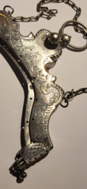 Papagaaien beugel met ketting zilver1832  F.J. Zwolle 128 gram.