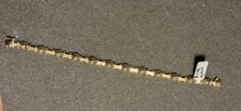 Gouden Bicoller schakel armbandmet baksluiting 19 cm 20 gram.
