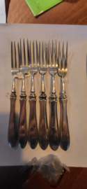 Zwaar 12 delig sesert couverts volledig zilver, 370 gram. top staat.