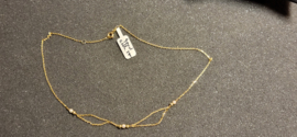 Goud anker collier met parel  40 cm 3 gram  14 kr.