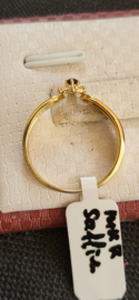 Damesring 14 kr goud met wit en blauw saffier mar 17  6mm breed.