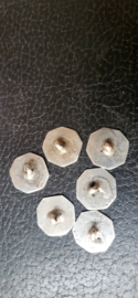 6x  antieke 18e eeuw kleine ruiter knoopjes zilver 14mm