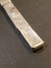 zilveren naalden koker 11 cm Amsterdam +/_ 1850