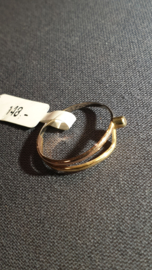 3 kleuren goud dames ring met zirkoon maat 17.5