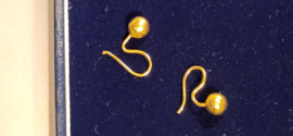 14 kr gouden knopjes met haken leuk klein voor kits bol 5 mm  0,60 gram