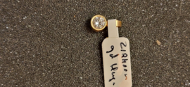 Goud zirkonia hanger  6 mm diameter 0.5 gram .