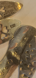 5x Zilver lepel voor Suiker en koffie leftovers 50 gram.