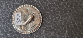 Antiek knoopje zilver klederdracht 20 mm