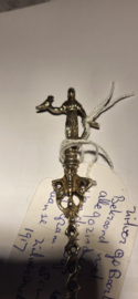 Zilver geboorte lepel allegorische voorstelling Hoop 1917. 18 cm 49 gram.