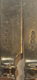 Zwaar 12 delig sesert couverts volledig zilver, 370 gram. top staat.