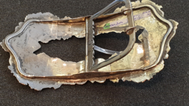 Bijzonder oude ceintuur gesp Bernardes Schoorl Amsterdam  12 bij 7 cm