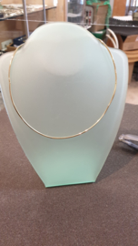 Gouden buis collier nieuw 2 mm diameter 42 cm lang 6.2 gram Cartier haak