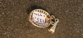 14 kr gouden hanger met bloedkoraal2,4 gram 3.3 bij 1.4 cm.