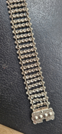 Antiek rouw klederdracht schakel armband zilver noordholland.