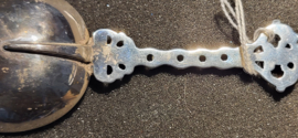 Zilver geboorte lepel met koe vermoedelijk Bolward 2e gehalte  49 gram.