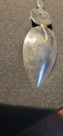 Geboorte lepel van Sustring A M 1887 Sneek 72 gram 21 cm. met text.