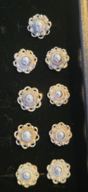 Leuk lot zilveren zeeuwse knoopjes 14 mm 9x . 20e eeuw