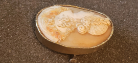 Mooie antieke gouden en zilver Camee broche geen scheuren 14 kr