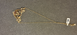 Klassiek 9 karaat gouden choker met granaat en jasseron collier. 13 gram.