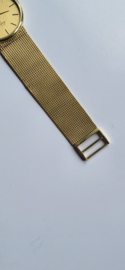 Mooie 14 kr gouden heren horloge met gouden milanese band 50 gram 19 cm