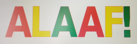 DIY Alaaf losse letters rood/geel/groen raamsticker
