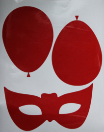 DIY Ballon + masker rood/geel/groen raamsticker