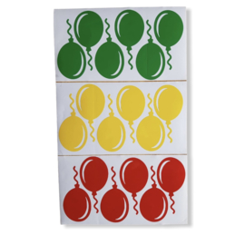 DIY Ballonnen rood/geel/groen raamsticker