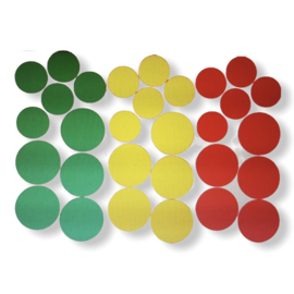DIY Confetti rood/geel/groen raamsticker 30 stuks