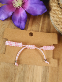 Levensbloem RVS Macramé armbandje (kleur naar keuze)