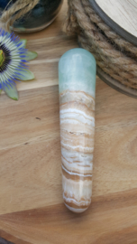 Caribbean Blue Calcite / Aragoniet Massage staaf (nr 2)