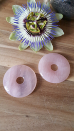 Rozenkwarts Edelsteen Donut hanger 40mm