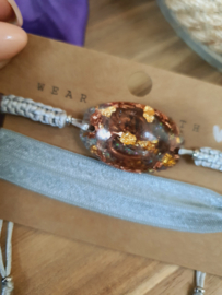 Orgonite Armband Rookkwarts met Bergkristal (nr 81)