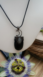 Ketting hanger Maan / Onyx / Labradoriet