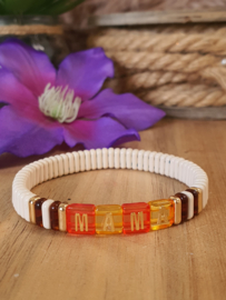 Emaille armband 'Mama' (nr 5)