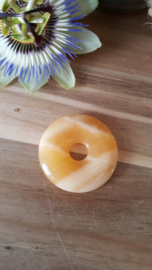 Oranje Calciet Edelsteen Donut hanger 40mm